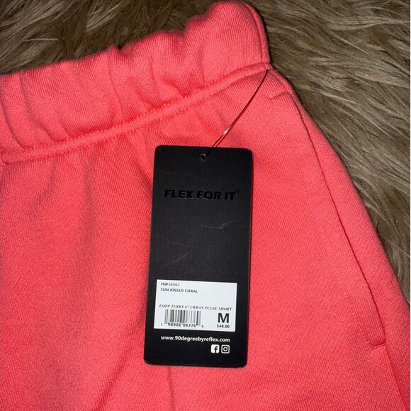 New 90 Degree Loop Terry 6" Urban Pulse Short Coral Women's size M - Picture 2 of 6